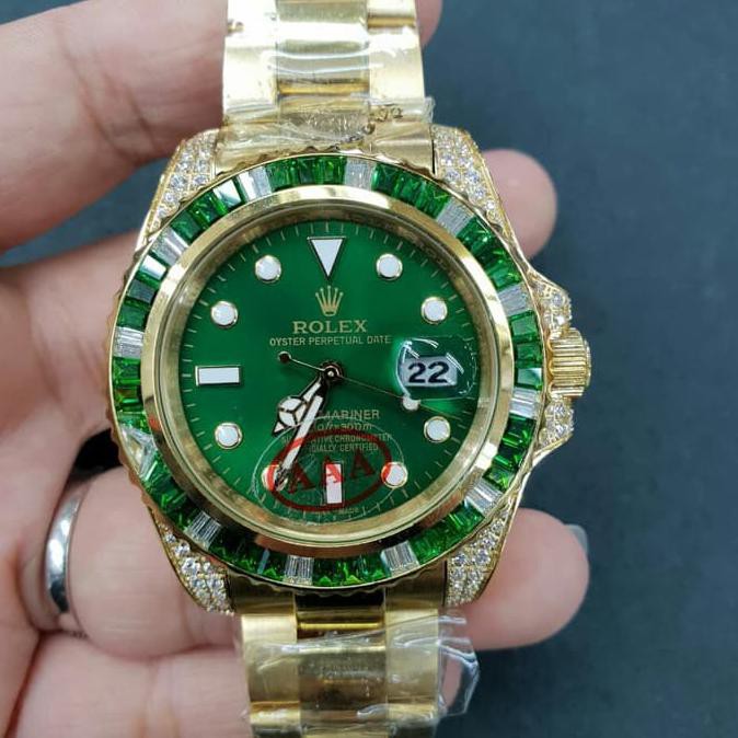 Jam Tangan Rolex Submariner Gold Green Dial Diamond