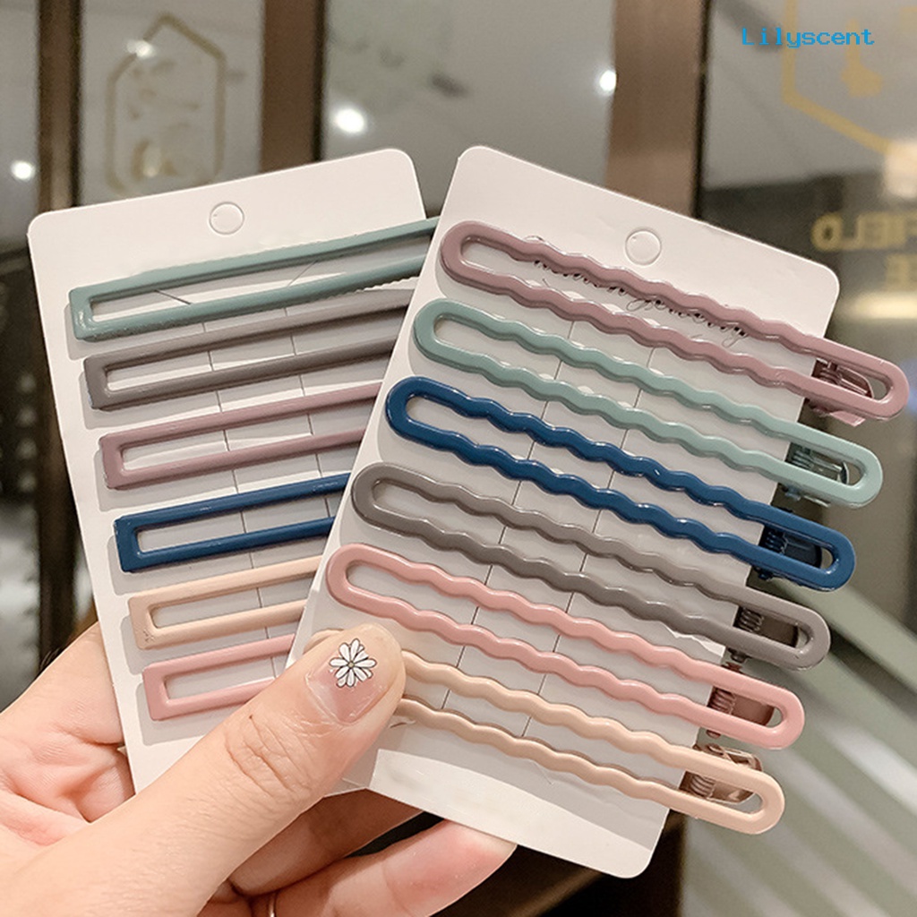 Ls 6Pcs / Set Jepit Rambut Bentuk Gelombang Flexible Warna Campur Untuk Wanita