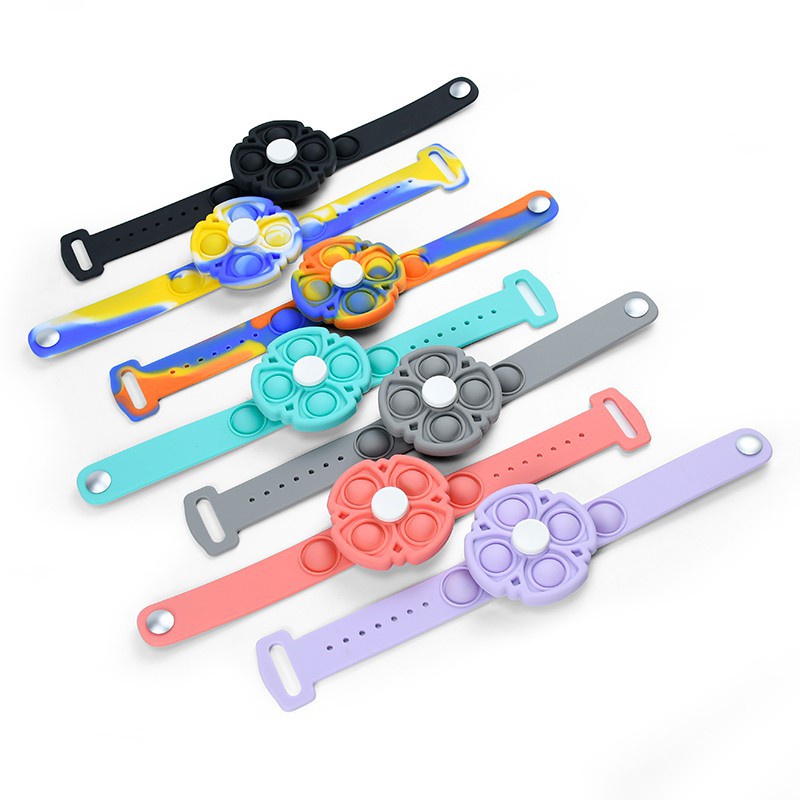 Feel Color Gelang Murah Pop it Jam Tangan Rainbow Fidget Spinner Bubble Rainbow Toys Multicolor