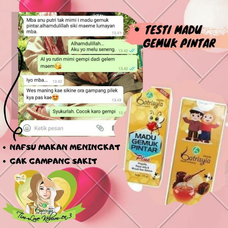 MADU GEMPI ATASI ANAK GTM/ MADU ANAK GEMUK PINTAR/PENGGEMUK BADAN ANAK/MADU PENAMBAH NAFSU MAKAN ANAK/NUTRISI VITAMIN ANAK