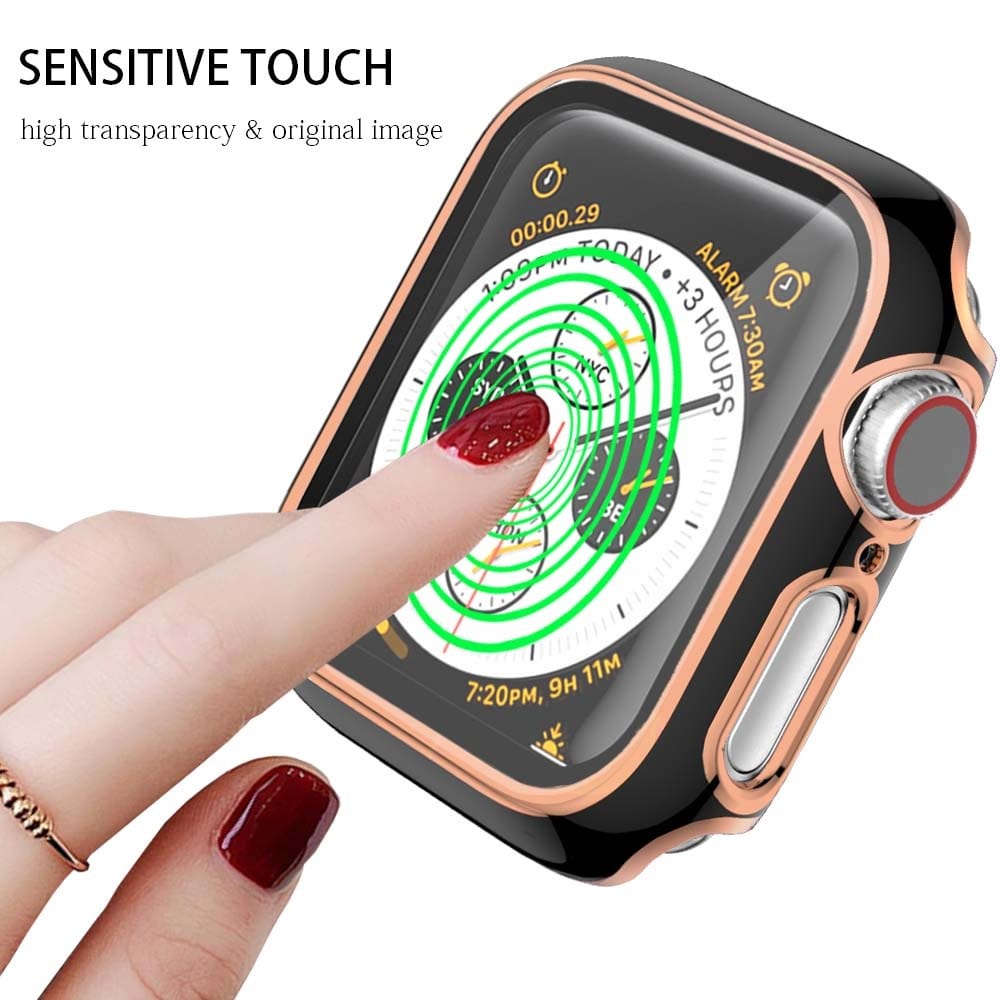 Gadgetlee Bumper Case Apple Watch Dengan Pelindung Layar Kaca Untuk Series 1/2/3/4/5/SE/6/7