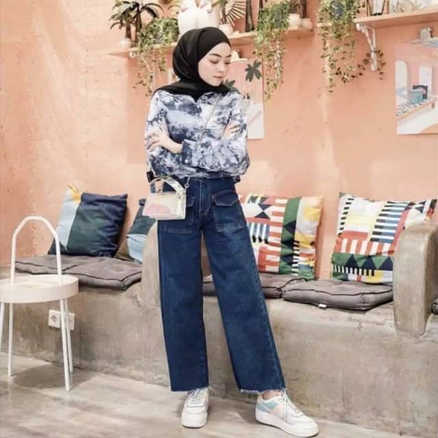 BILBI KULOT JEANS POCKET | KULOT JEANS SAKU RAWIS