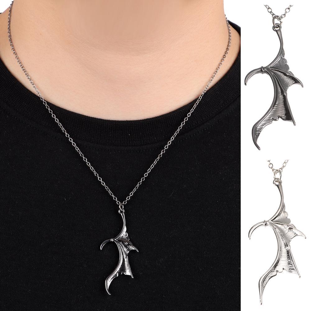 Solighter Sayap Kalung Gothic Jantung Kelelawar Sayap Liontin Punk Perhiasan Fashion