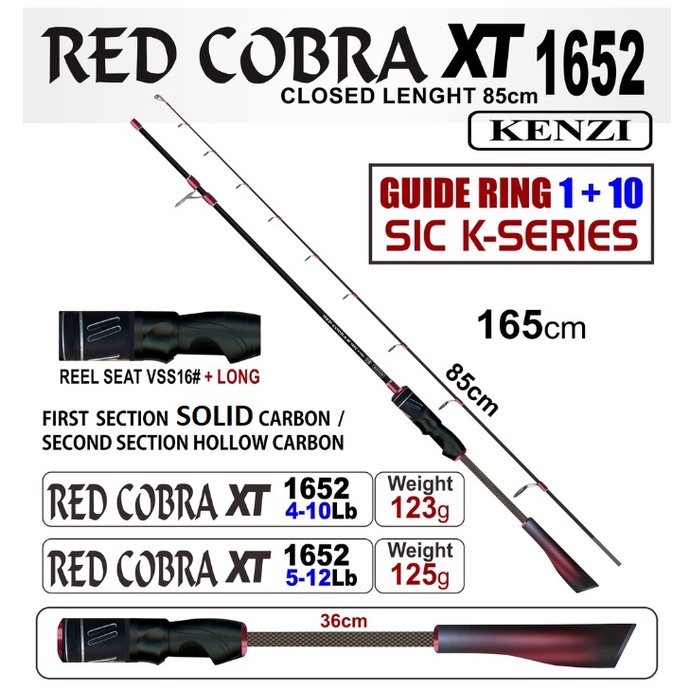 Joran Kenzi Red Cobra Action Lentur Tipe Spinning Panjang 165cm