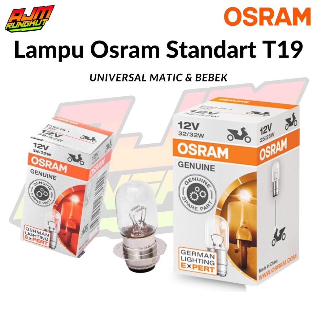 Bohlam Dop Lampu Depan Motor Osram 25 Watt 32 Watt H6/M5 12V 7335 T19 Original Osram Universal Honda