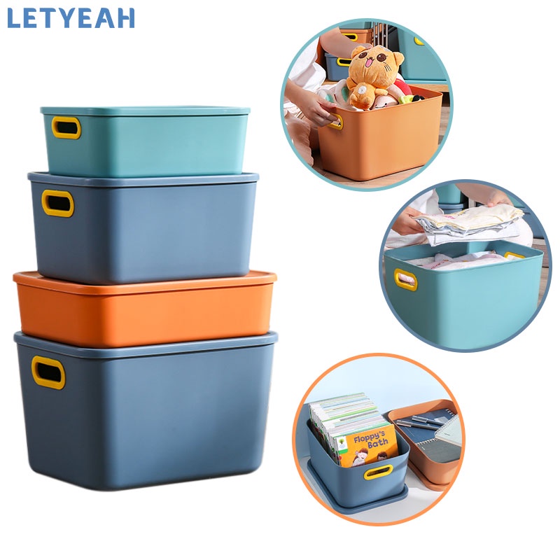 letyeah Storage box organizer dengan penutup anti debu / kotak penyimpanan bin pantry serbaguna