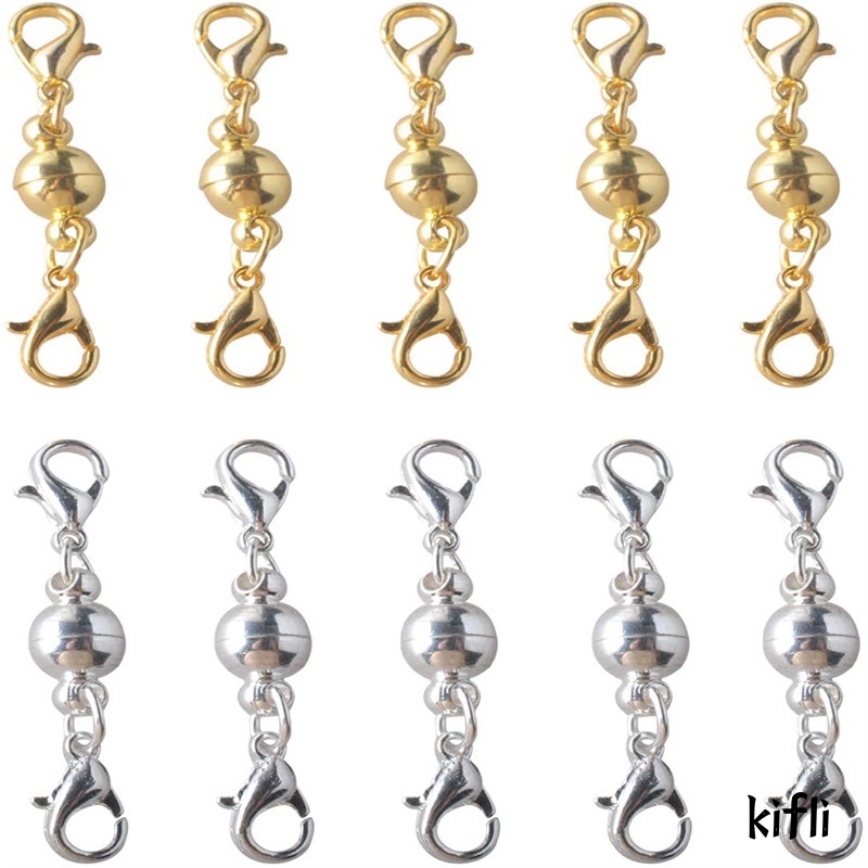 5 Pcs,DIY Magnetic,Gesper Kalung,Gelang Konektor,Pengait Extender,Membuat Perhiasan Perlengkapan