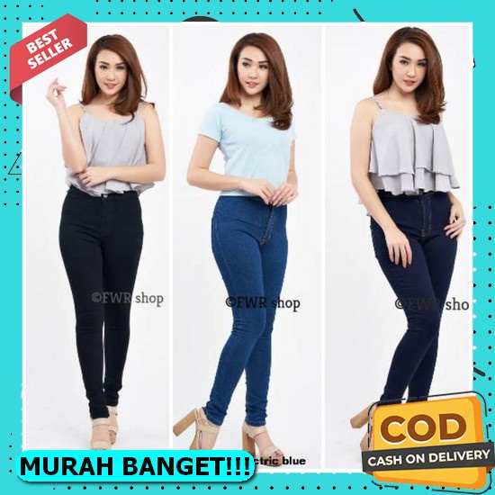 Celana Jeans Kulot Sobek Lutut Wanita Ripped Jins Denim Highwaist Cewek Cullote Cutbray Korean Style