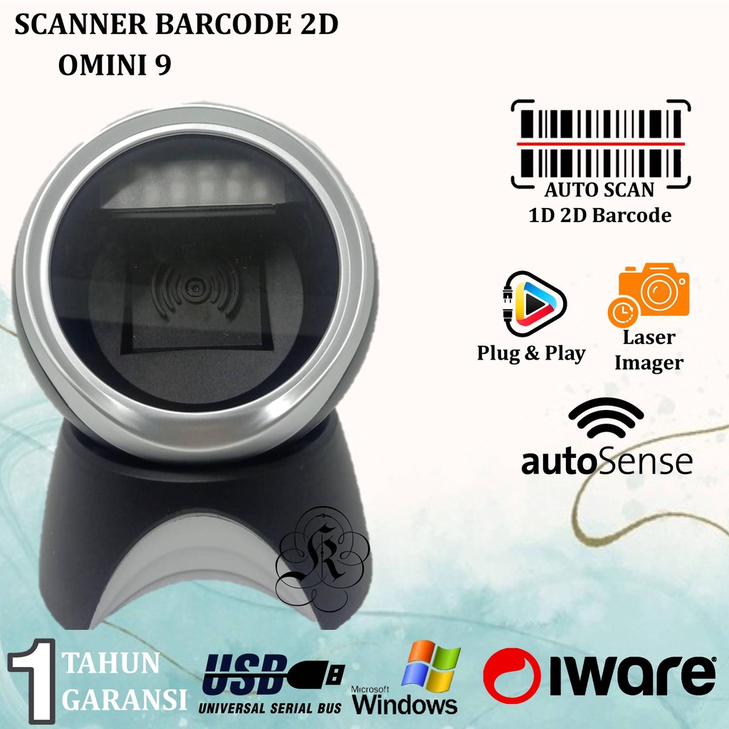 Barcode Scanner EFaktur Omini 9 QR CODE Scanner Barcode Omni 1D 2D USB