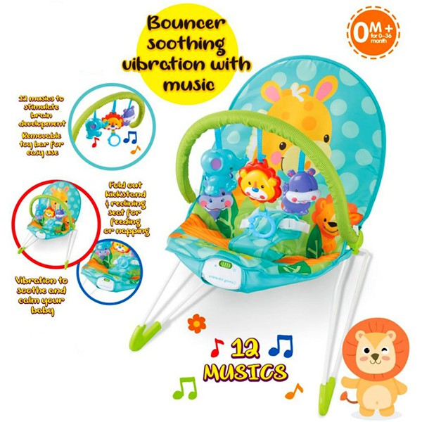 Bouncer Space Baby Sooting Vibration With 12 Music SB 8610 / Tempat Duduk Baby