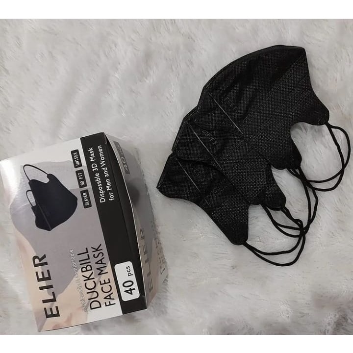 Masker Duckbill Boson Elier isi 40 pcs warna hitam