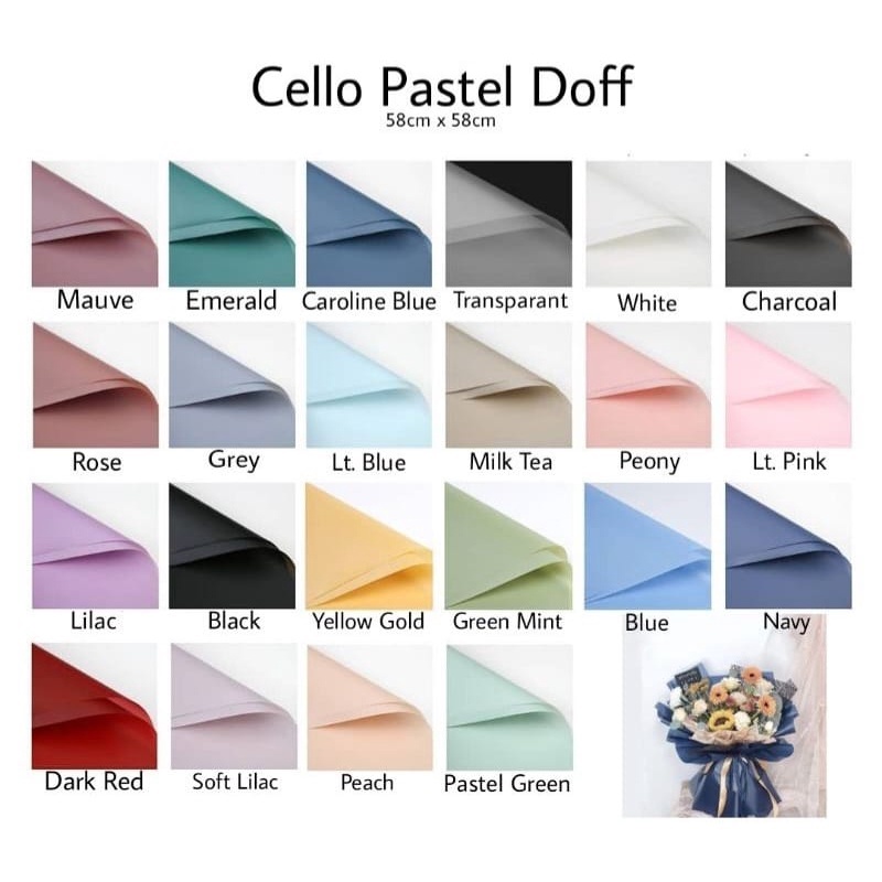 

Kertas Cellophane Full Colour Flower Wrapping Buket Bunga