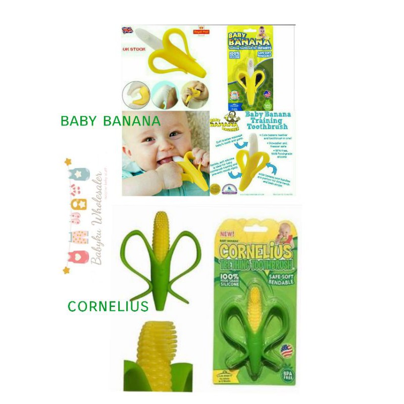 Sikat gigi bayi  baby banana teether toothbrush gigitan  