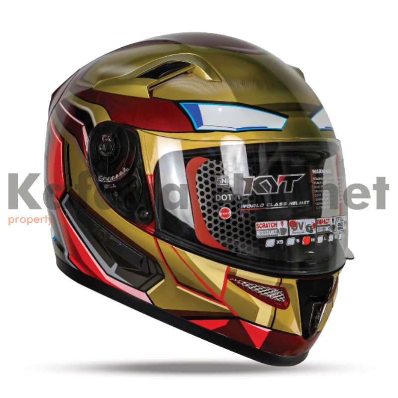 Helm Kyt k2 rider Iron man paket Ganteng