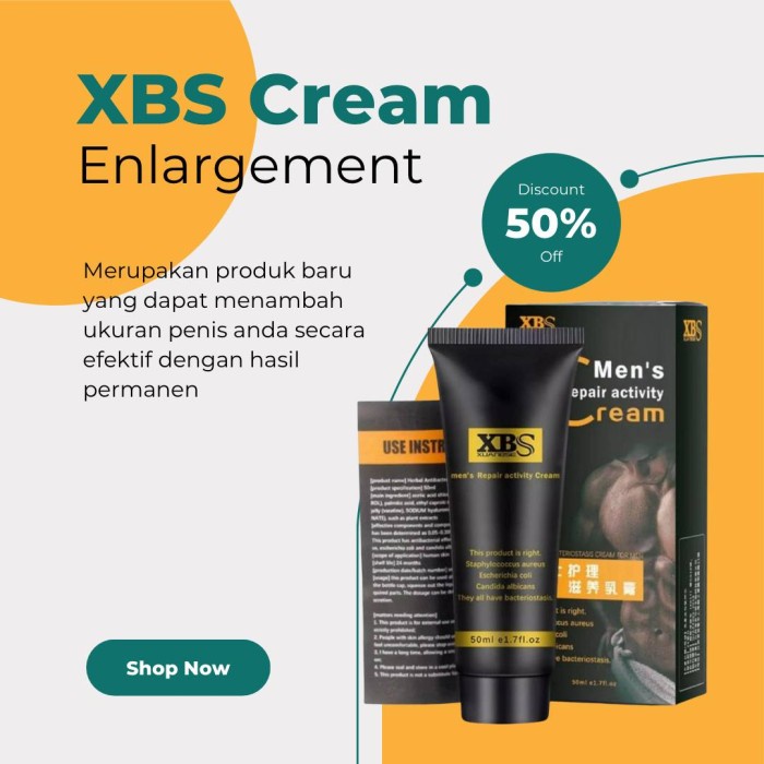 XBS CREAM - GEL PEMBESAR ORIGINAL PEMANJANG ALAT VITAL-KUAT PERMANEN - 50 ML