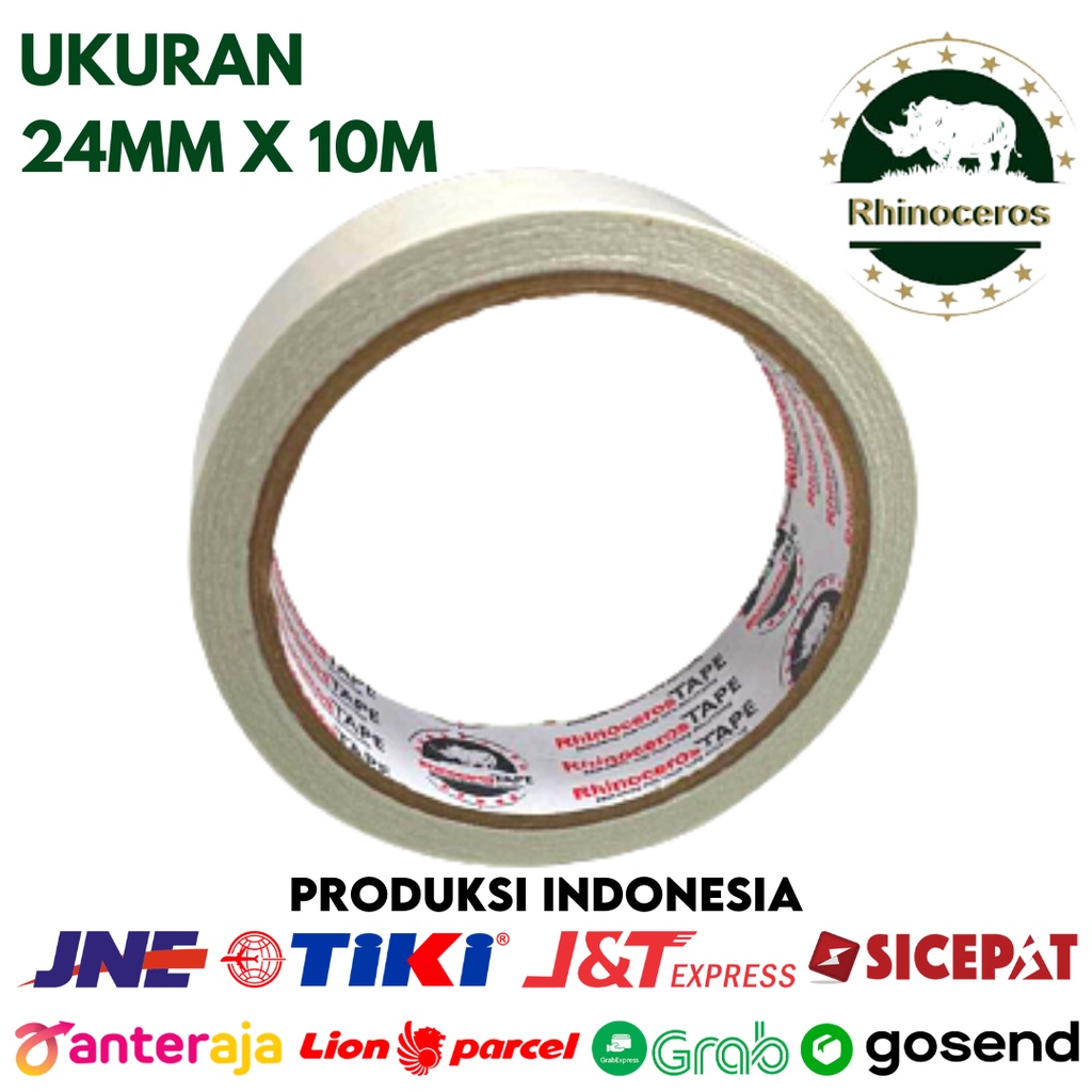 Double Tape Putih RHINOCEROS Tape 24mm x 10m