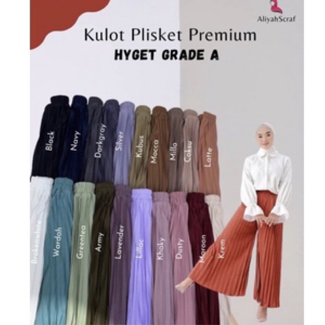 Kulot Plisket Premium/Celana Plisket/Kulot Plisket Premium/Plisket Hyget Premium