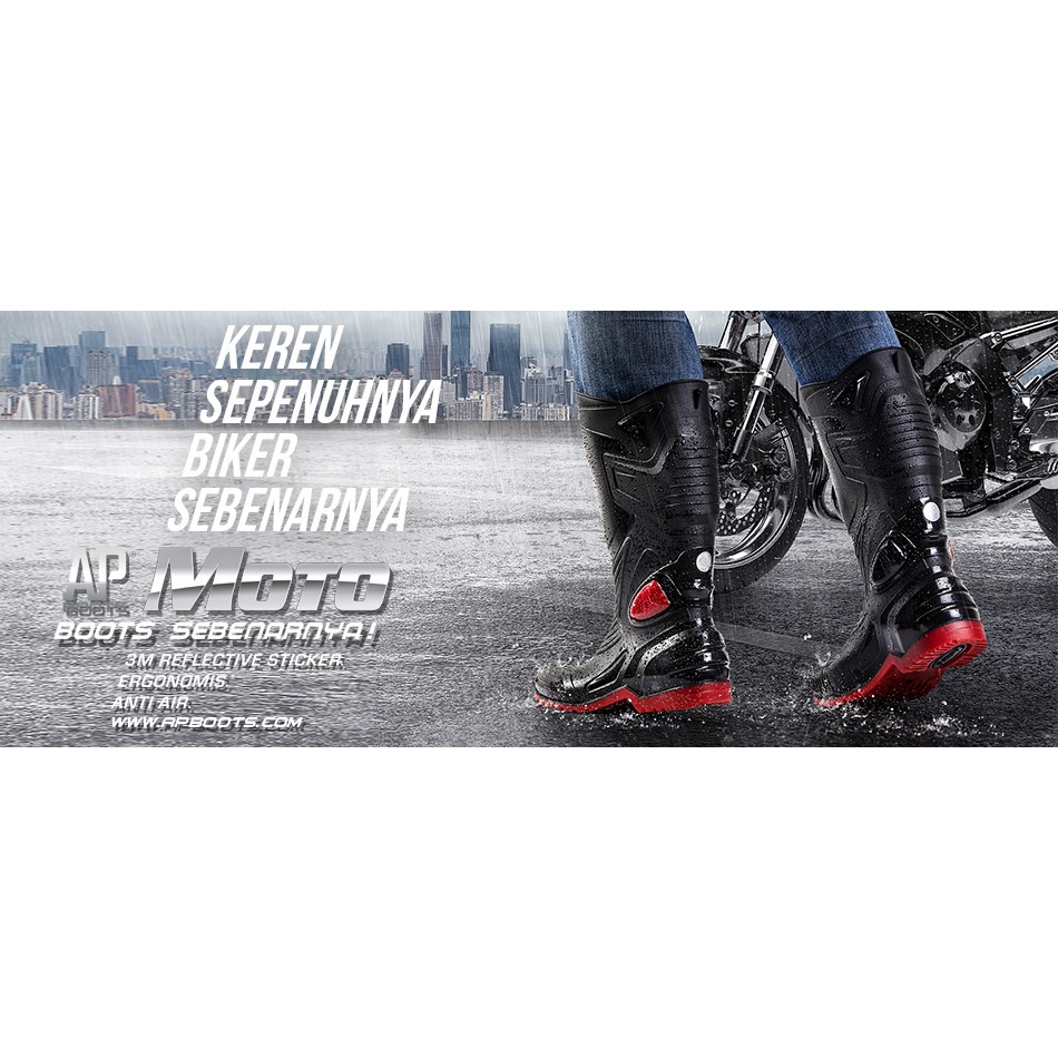 SEPATU BOOT KARET AP MOTO 3 SIZE 18-45 / SEPATU BOOT KARET TERMURAH