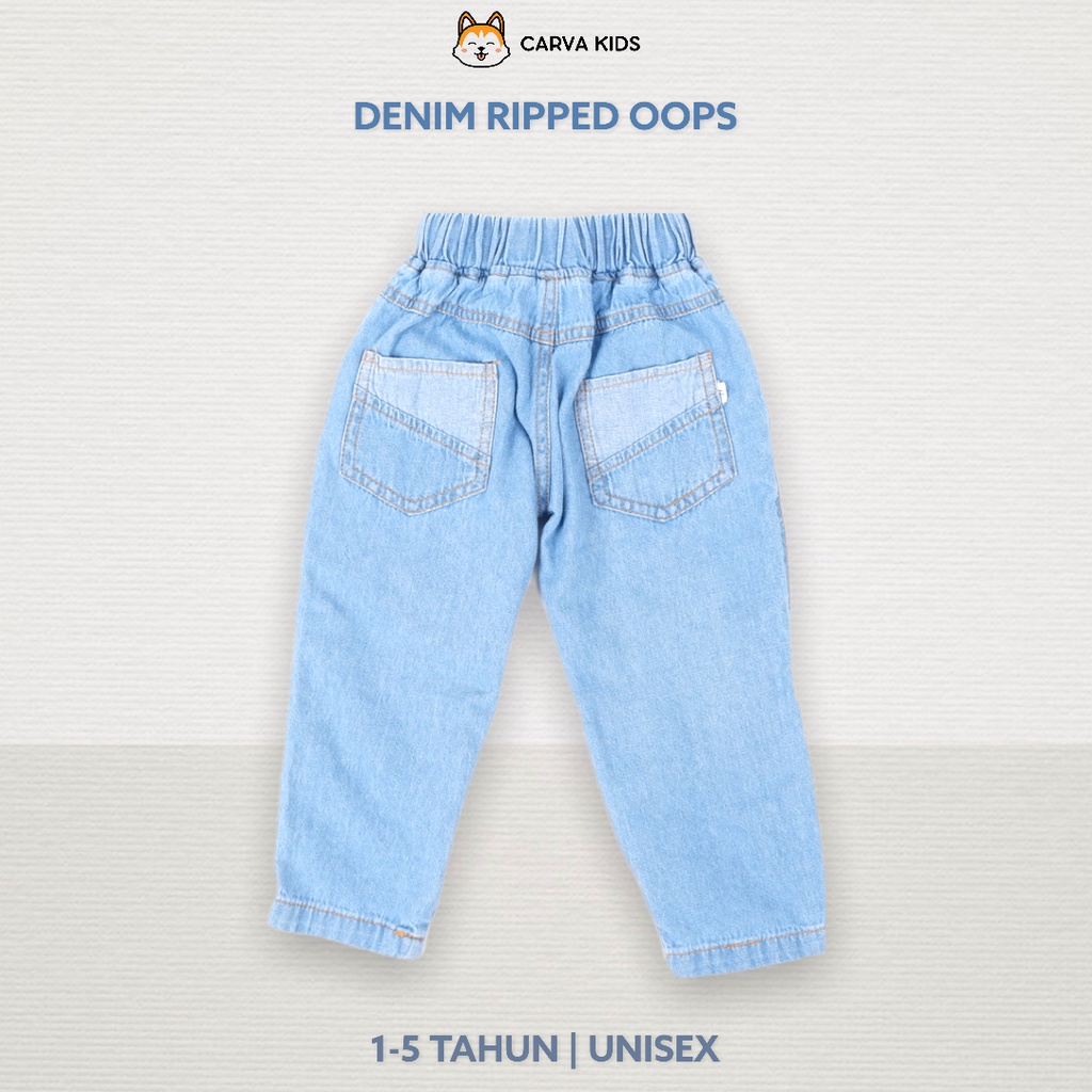 Carva celana Panjang Anak Soft Jeans Ripped Chinos Celana Jeans anak cewe cowo unisex  PREMIUM