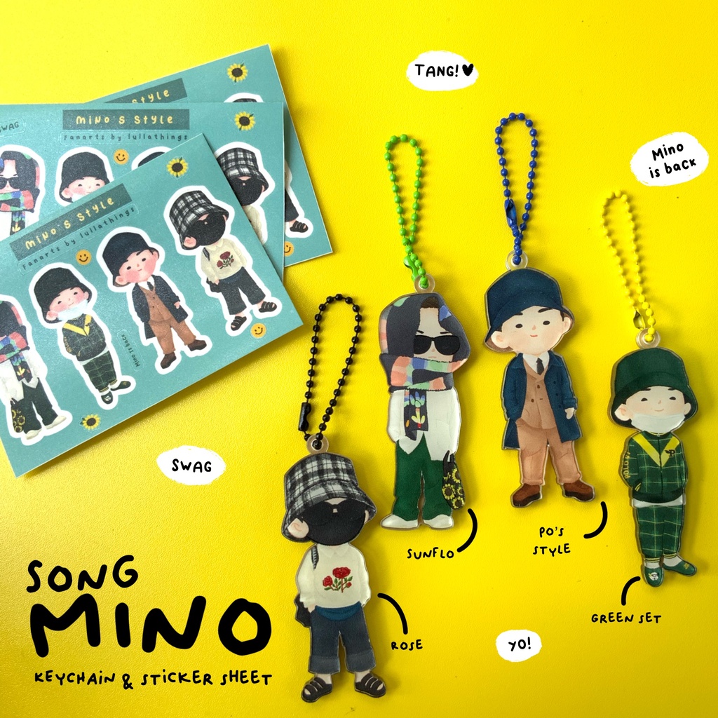 Keychain Song Mino Winner / Sticker Sheet Merchandise