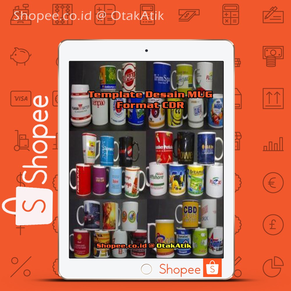  Template Desain MUG  Mentah Format CDR Siap Edit Shopee 