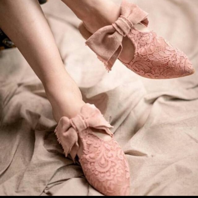 Ittaherl Curated x Eddy Betty Tie a Bow Mules Rougir Pink size 39