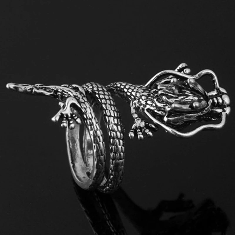 [Fashion Simple Retro Adjustable Exaggerated Dragon Rings For Men] [ Elegant Finger Ring] [Lovely Jewelry Gifts For Boy Friends]