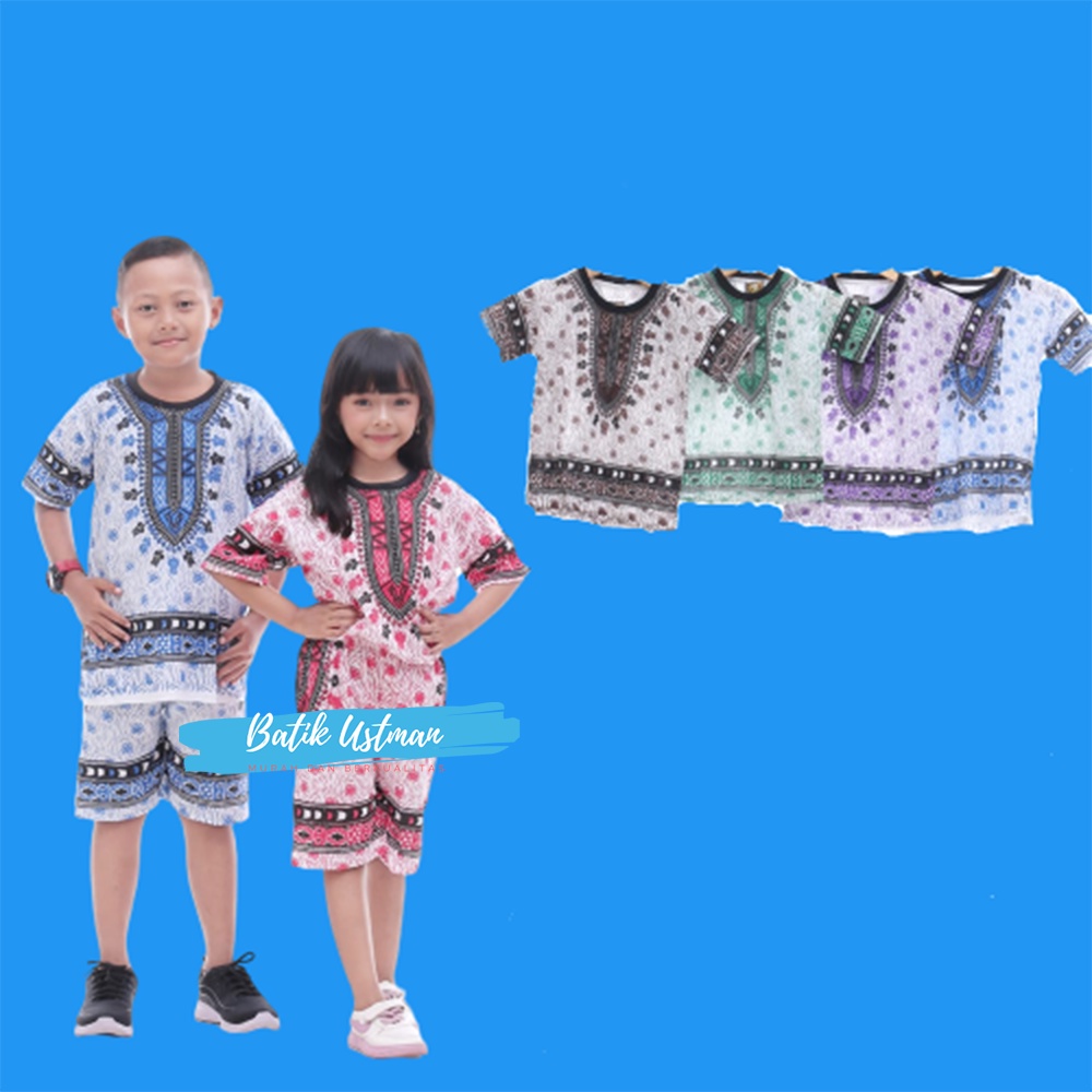 Setelan Baju Etnik Jefri Anak Laki-laki Dan Perempuan Usia 1-10 Tahun Kaos Harian Anak Anak