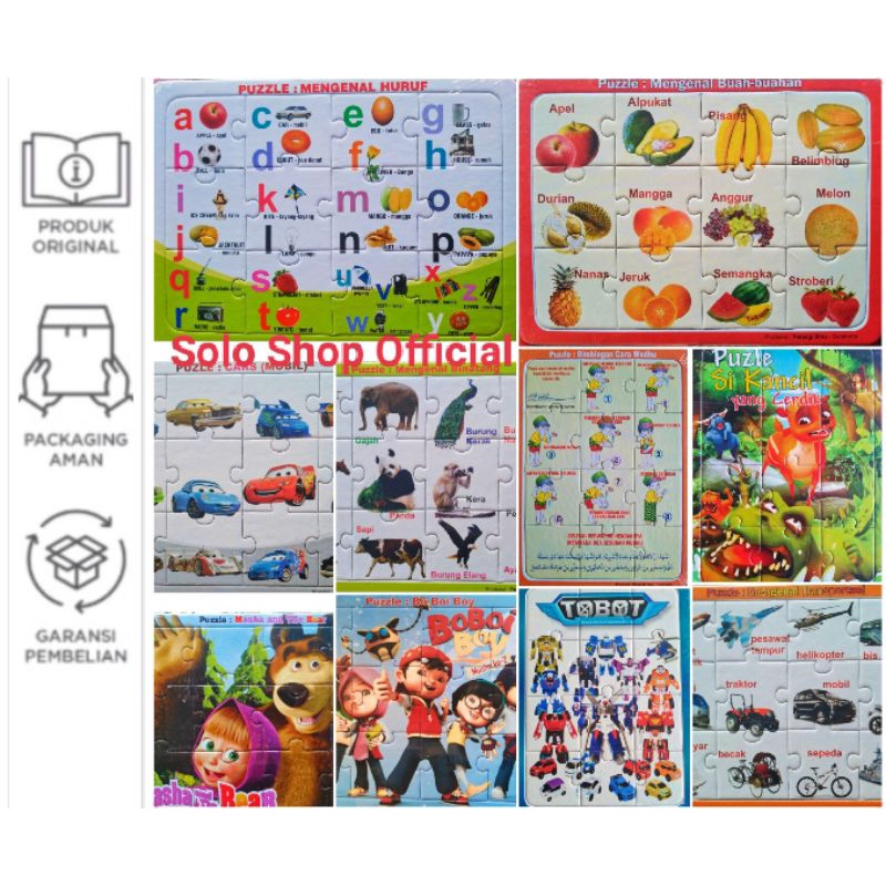 PUZZLE PAUD TK MAINAN EDUKASI ANAK PUZZLE ANAK KETAMPILAN PAUD TK KARTON