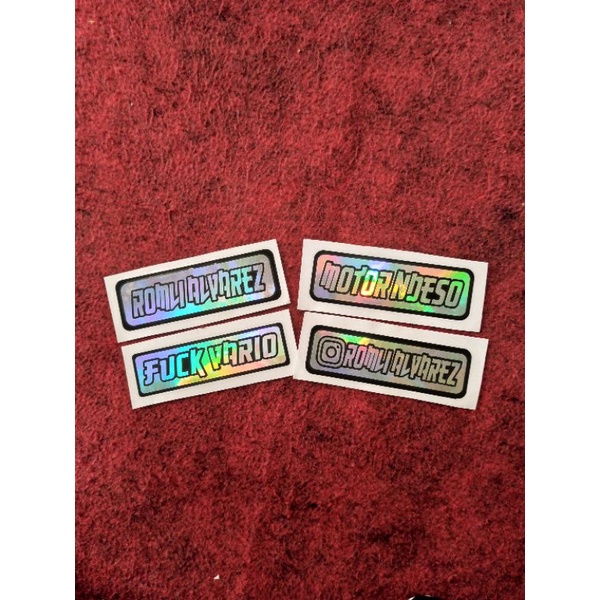 Sticker custom nama dan Hologram