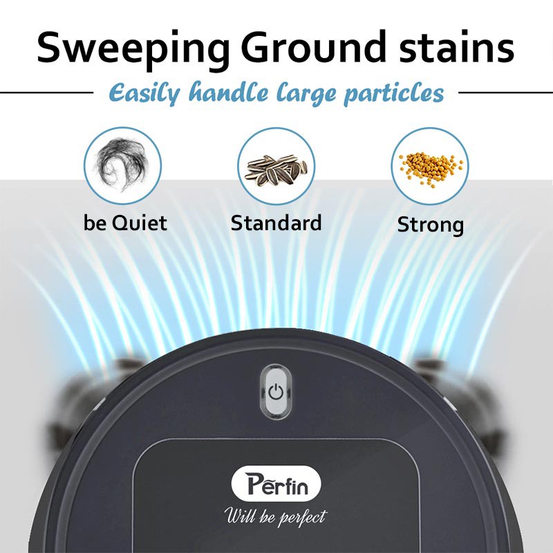 Perfin PFRBVC01 Robot Pembersih Lantai Vacuum Cleaner Sweeping Robot Berikan stiker gratis