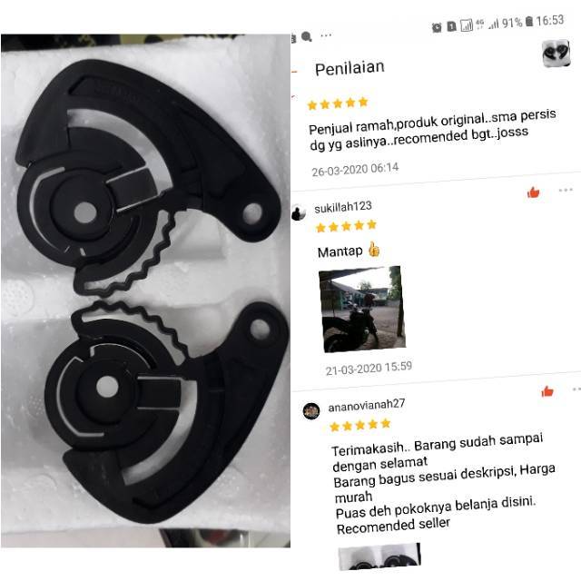 Rachet kaca helm nhk R6 ori pegangan kaca helm nhk R6