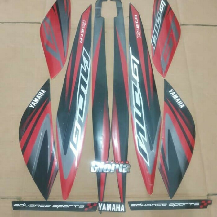 Stiker Body & Lis Body & Striping Mio GT 115 Tahun 2014 Merah-Hitam