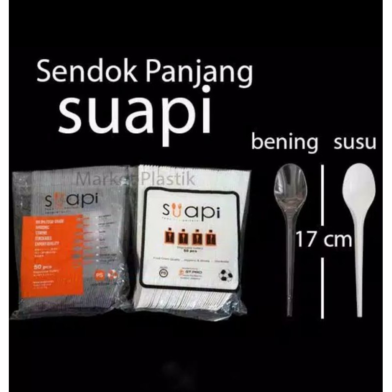 Sendok Makan Plastik Bening &amp; Garpu makan Plastik Bening Merek Suapi Ecer garpu plastik