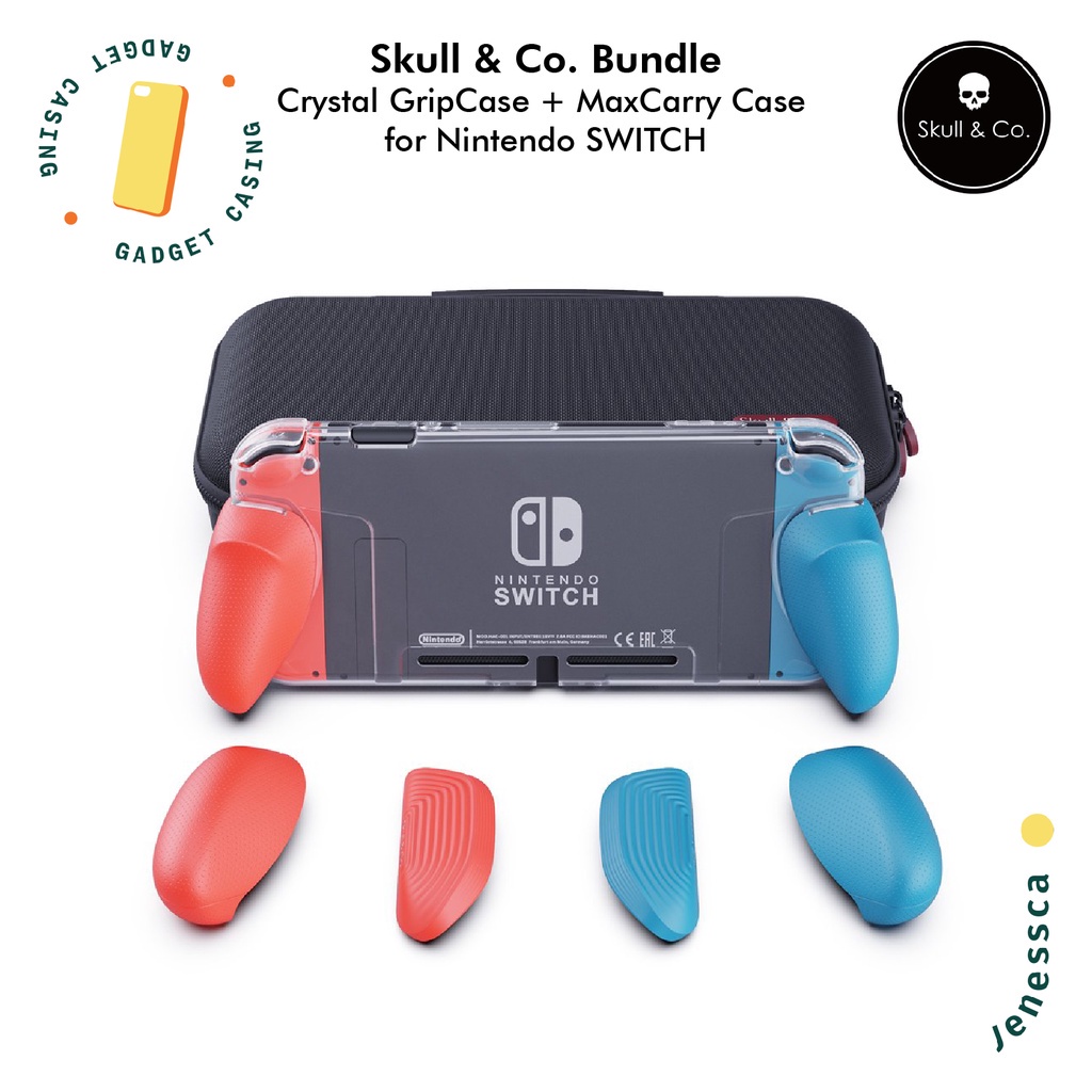 Nintendo Switch Case + Pouch BUNDLE Skull &amp; Co. GripCase + Maxcarry Case