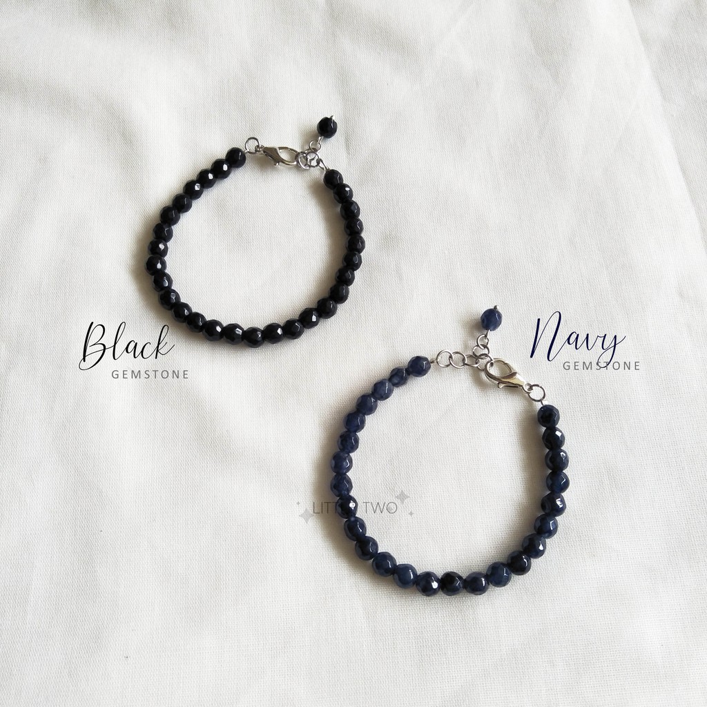 LITTLE TWO Gelang Batu - Navy size 6mm