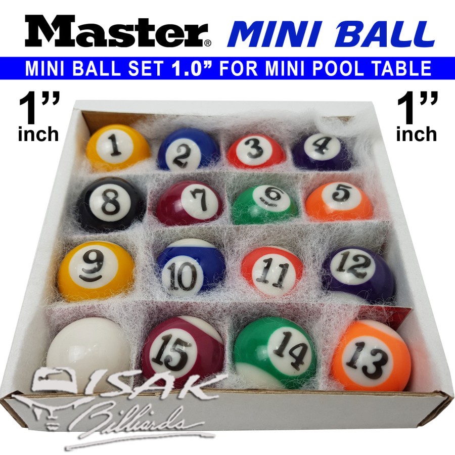 Master Mini Pool Ball Set - 1.0&quot; Bola Meja Billiard Biliar Mainan Game