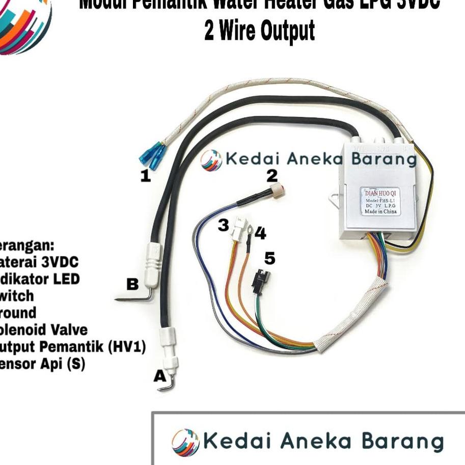 Module Modul Ignition Igniter Pemantik Gas LPG Water Heater FHS-L1 FHS L1 3V 3VDC 2 Wire Output