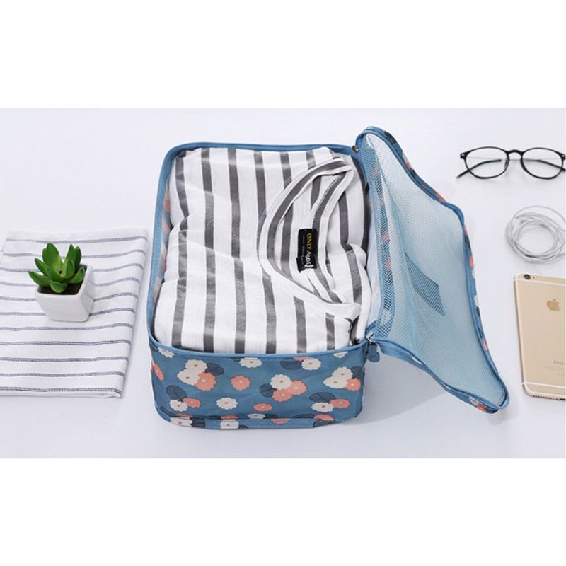 Tas Travel Bag in Bag Laundry Pouch Organizer 6 in 1 Meltset - MT6 - Dark Blue