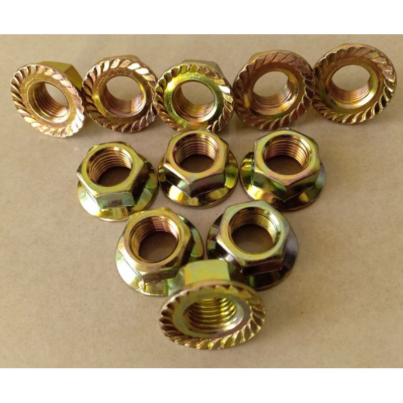 (10pcs) 12mm Mur Topi Tembus (flag Nut) Kepala Kunci 17mm