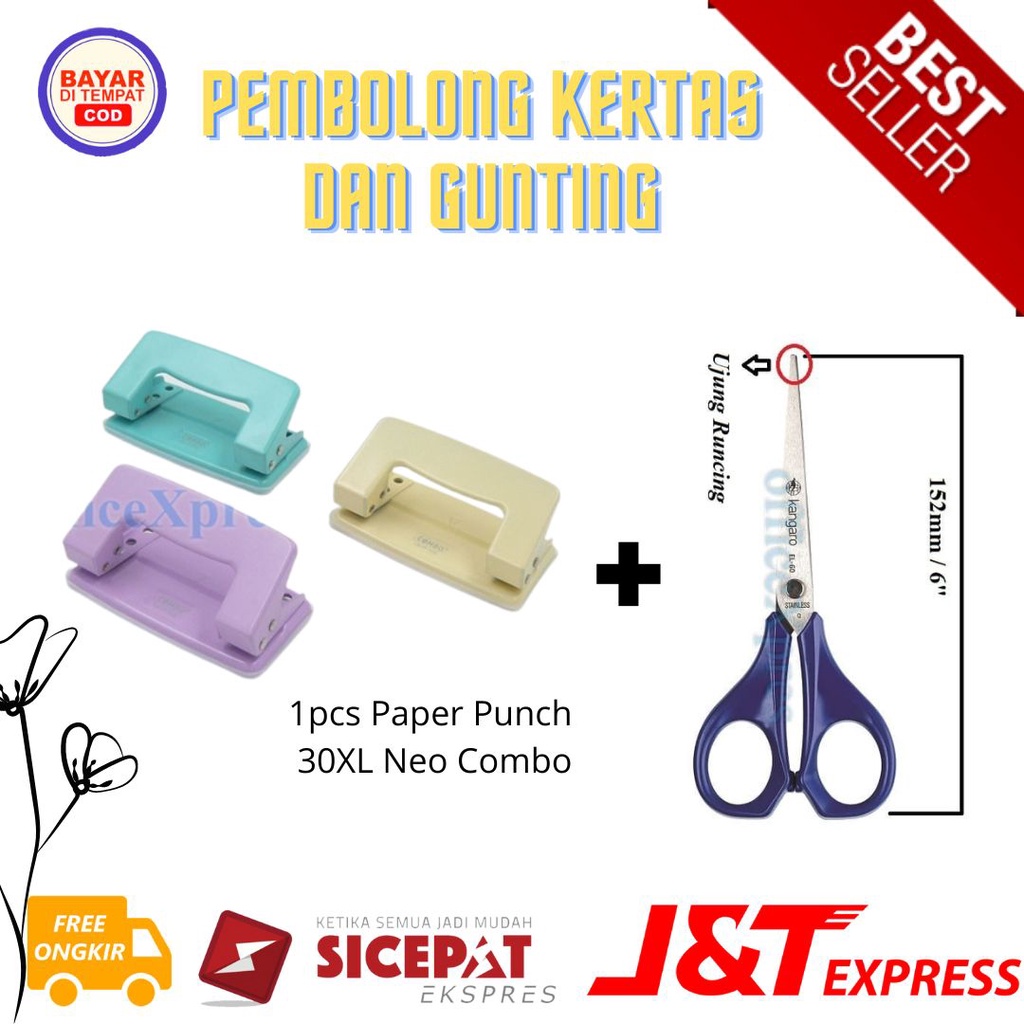 

[PBA] BAYAR DI TEMPAT Paket pembolong kertas dan gunting