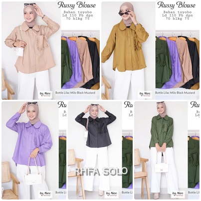 RUSSY BLOUSE / 17.7 / BAHAN KATUN TOYOBO / LD 110 CM / ALLSIZE / FIT M-XXL / ALICE