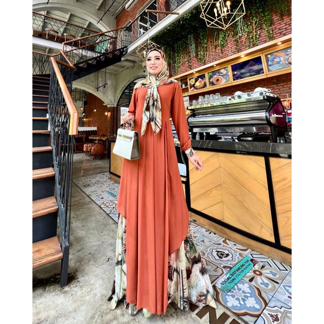 Glz Yumna 11 Dress Syar'i Set Jilbab Segi 4 Gamis Busui Syari Premium Gamis Ceruty Printing Lavender