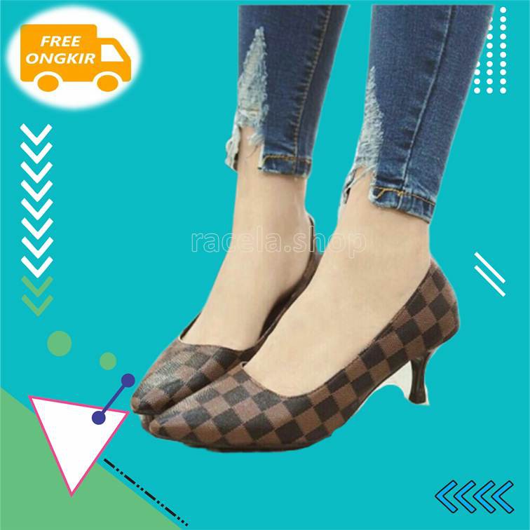 9379YU Sn Sepatu Hak Wanita Fashion Import Di Kirim Dari Batam  Heels Lv Polos