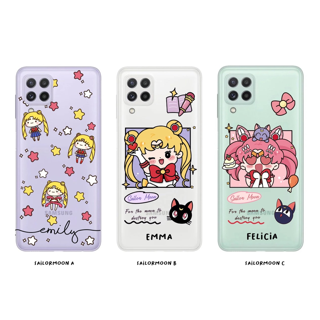 Casing Sailormoon Lucu Custom nama samsung a52 a51 a22 a01 a03 a02 a20 a30 a30s a50 a70 a71 a72 m20 m52