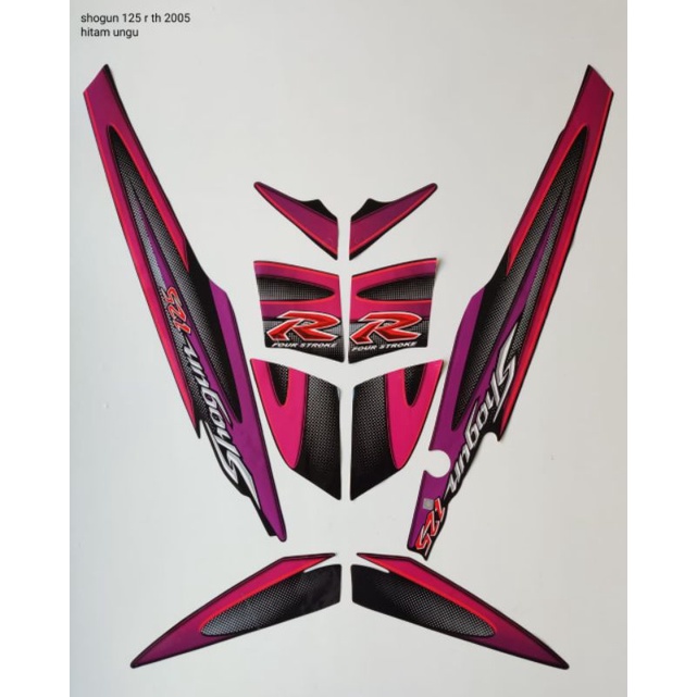 striping motor Suzuki Shogun 125 R tahun 2005 warna hitam Ungu