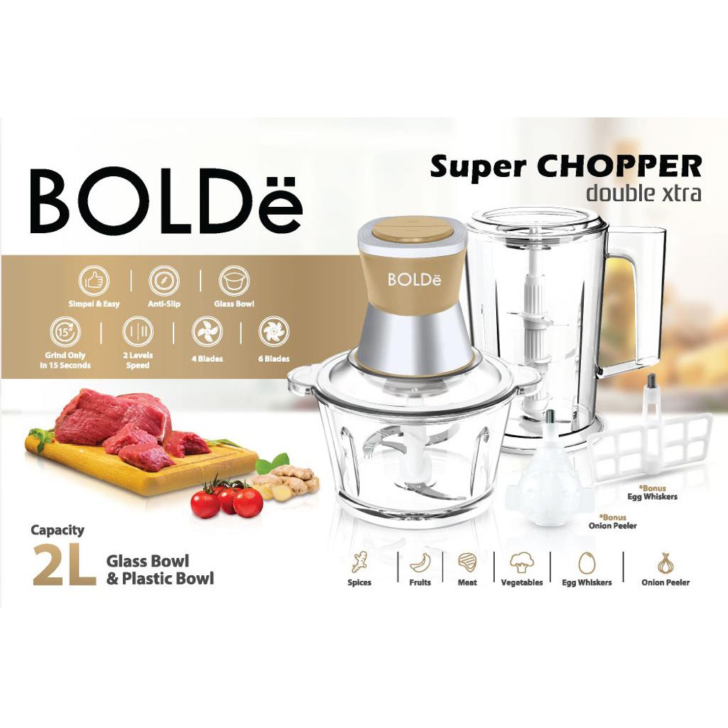 BOLDe Pemotong Bahan Makanan / Super Chopper Double Xtra