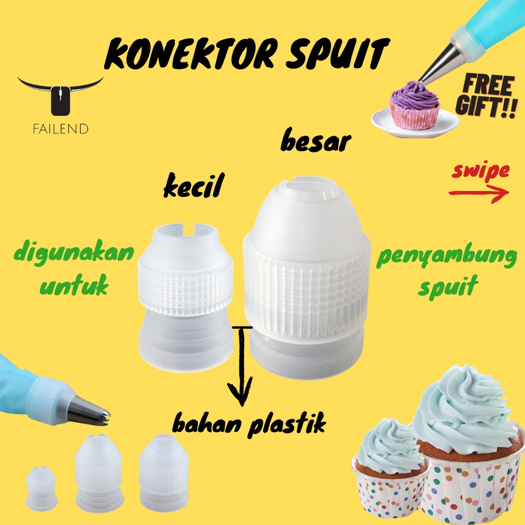 Konektor Sambungan Spuit Besar Kecil Bahan Plastik