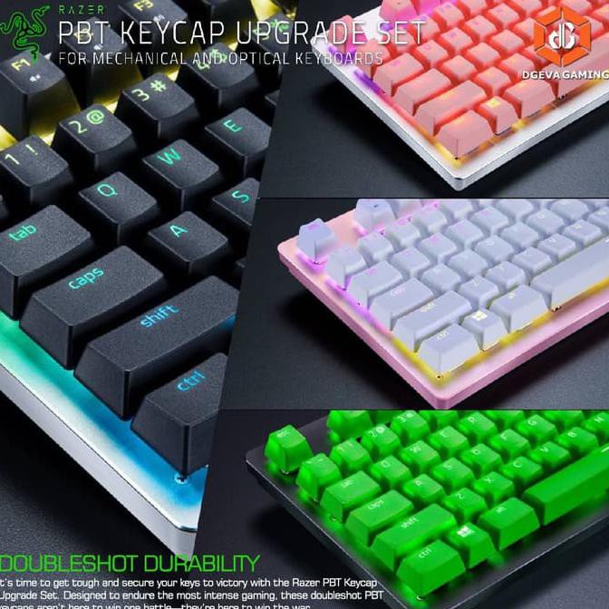 Razer Doubleshot Pbt Keycaps For Keyboard Mechanical & Optical - Black Diskon