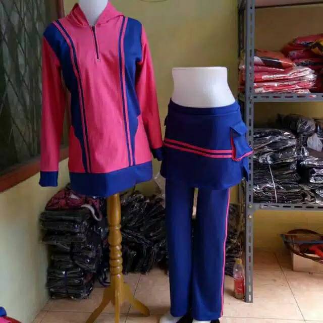 Celana rok saku topi baju senam wanita